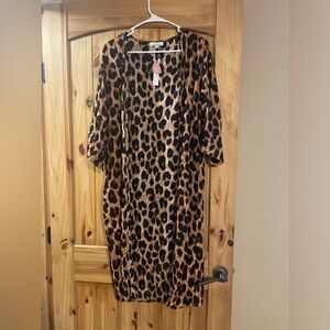 Baileys Blossom cheetah print long sheer duster